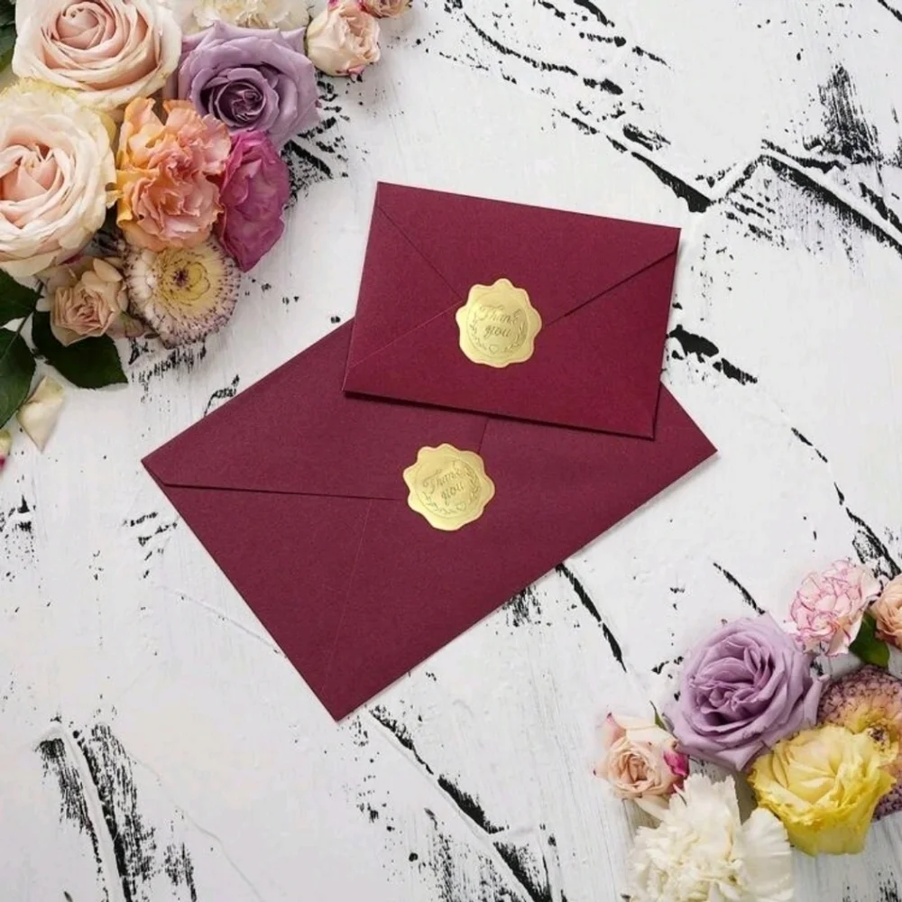 ✨️🤎 50 PCS Gold Thank You Seal Stickers, Embossed Foil shipping packages ✨️🤎